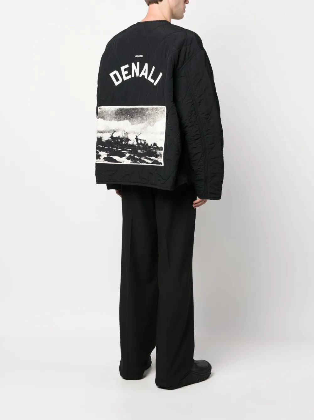 OAMC logo-patch cotton jacket - Zwart