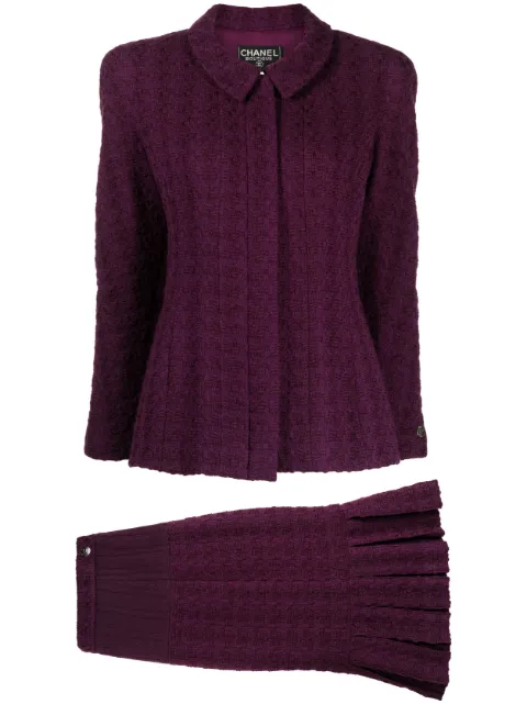 CHANEL Pre-Owned 1997 single-breasted tweed skirt suit
