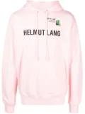 Helmut Lang logo-print cotton hoodie - Pink