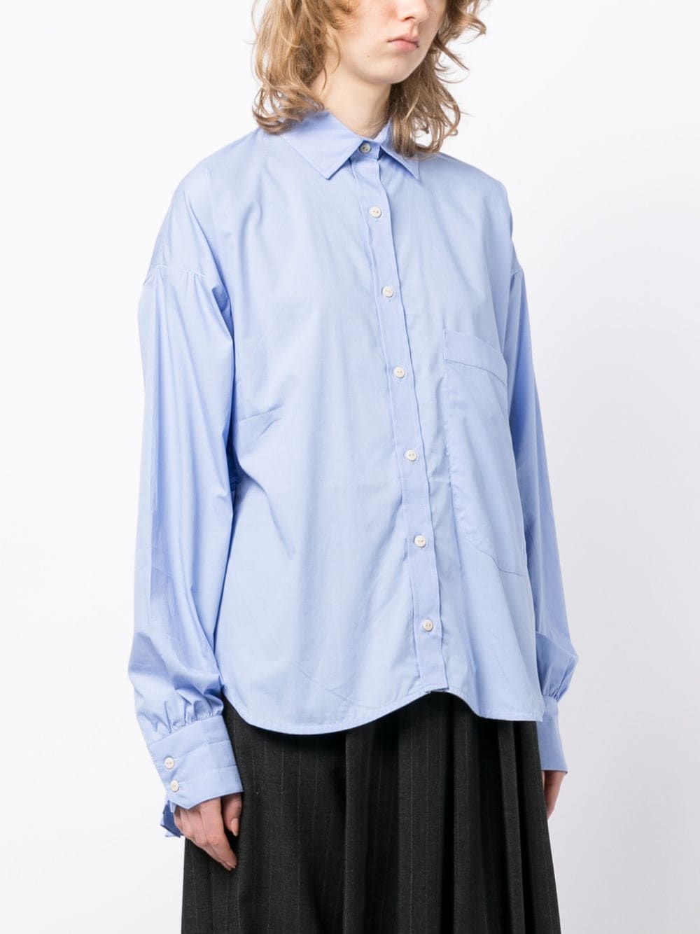 Shop Kika Vargas Daphne Cotton Shirt In Blue
