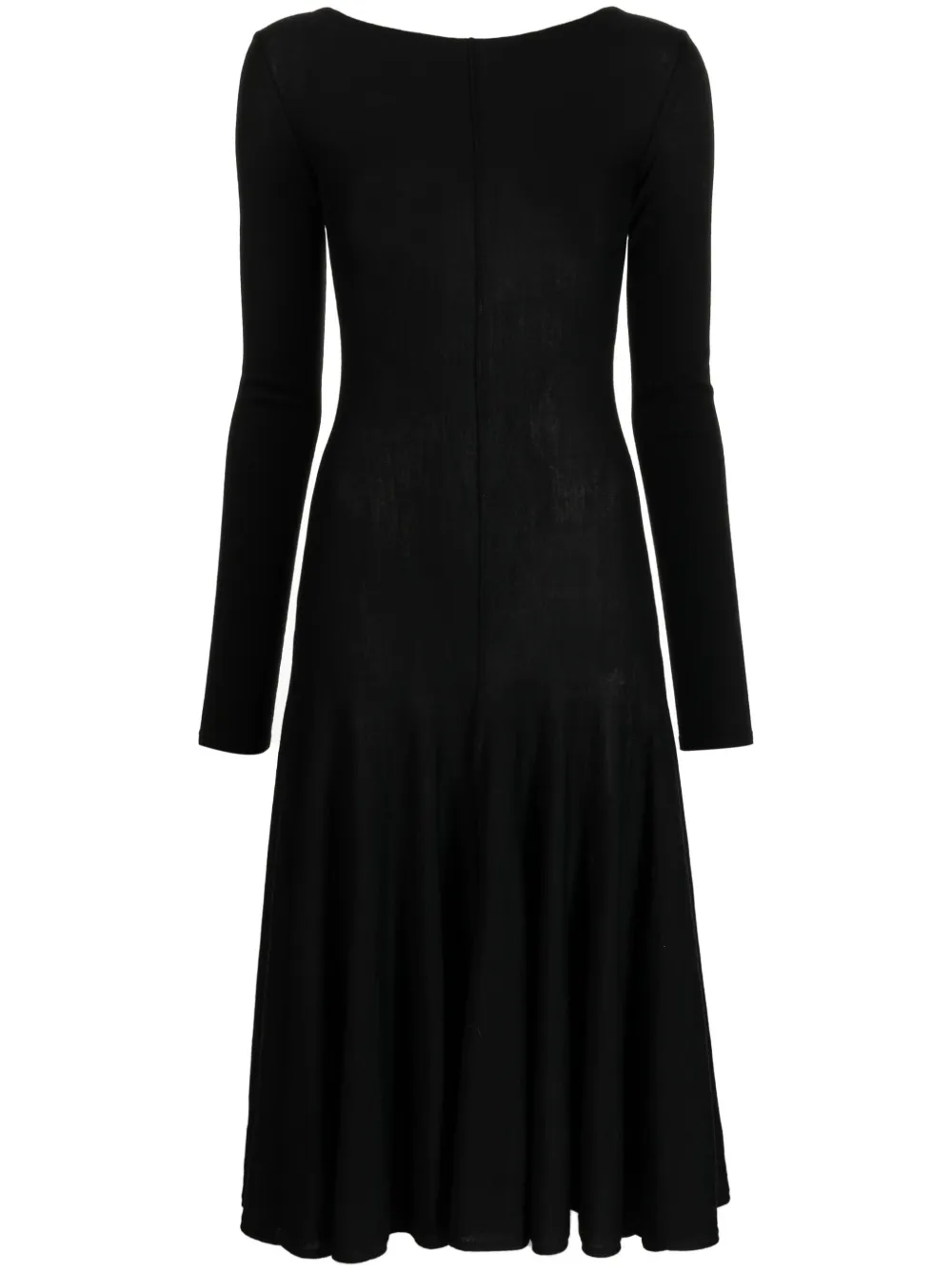 Khaite Scoop-back Virgin-wool Midi Dress In Black