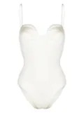 Noire Swimwear round-neck swimsuit - White