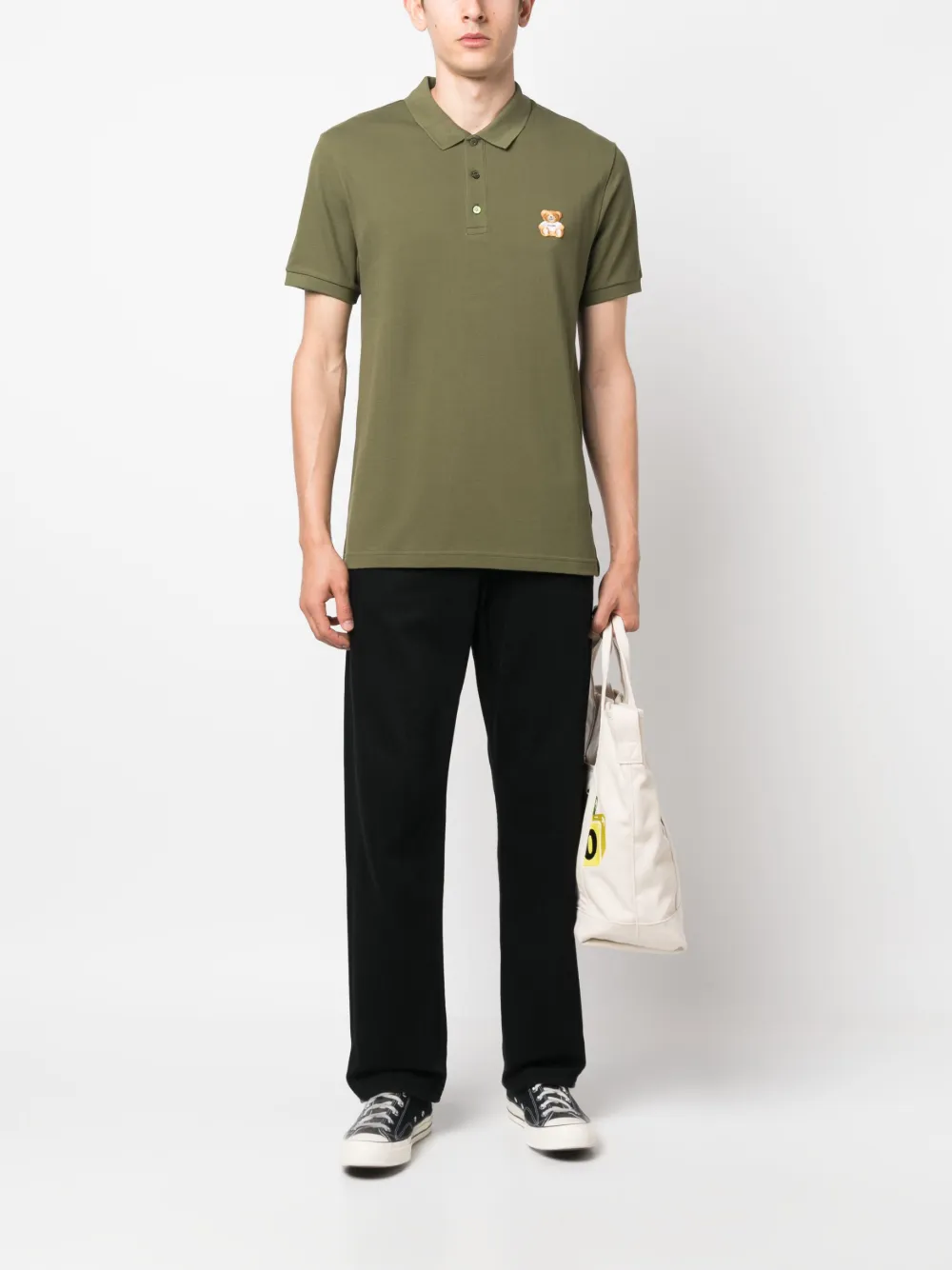 Moschino Teddy Bear piqué polo shirt - Groen