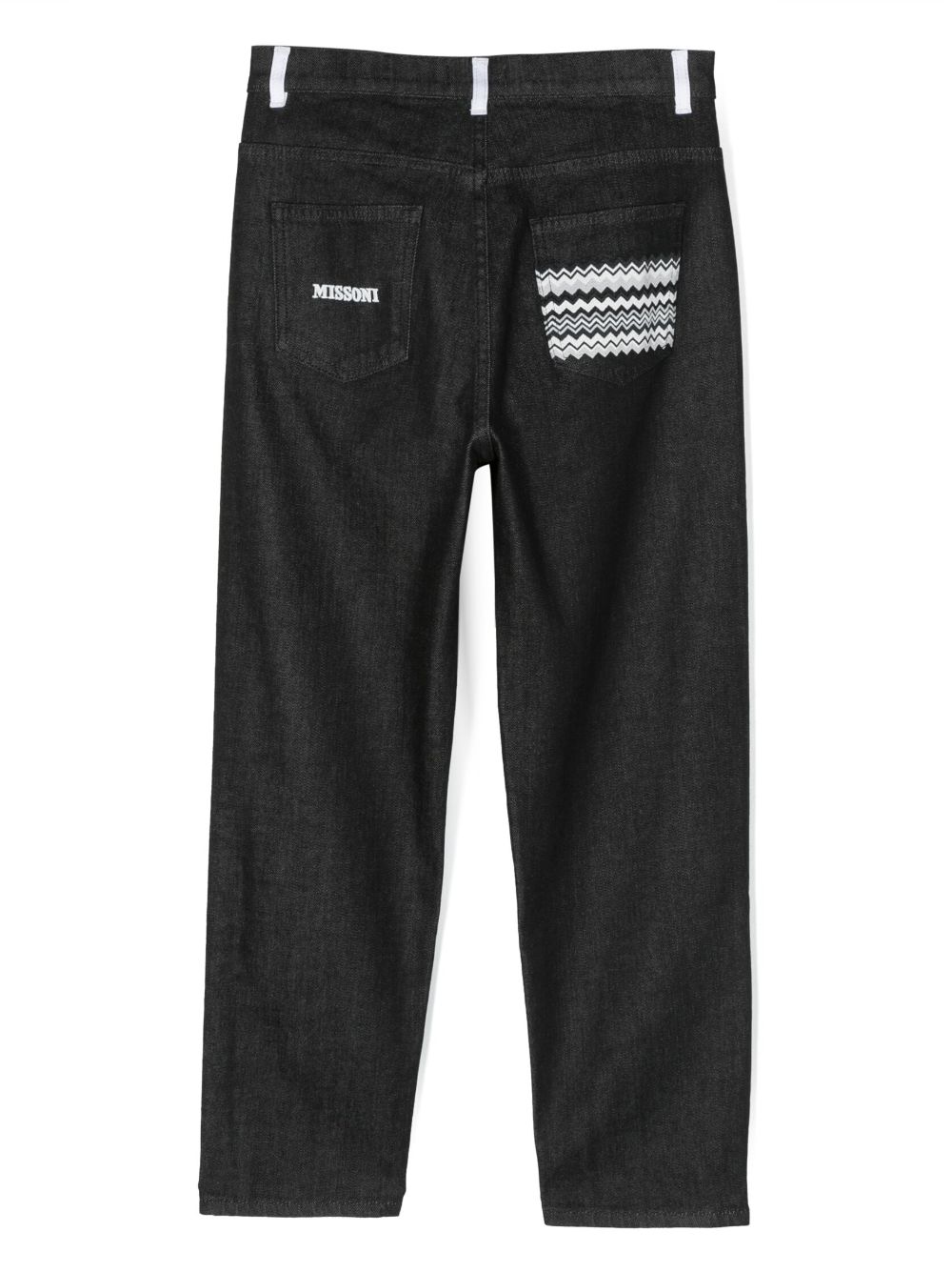 Shop Missoni Logo-embroidered Mid-rise Tapered-leg Jeans In Black