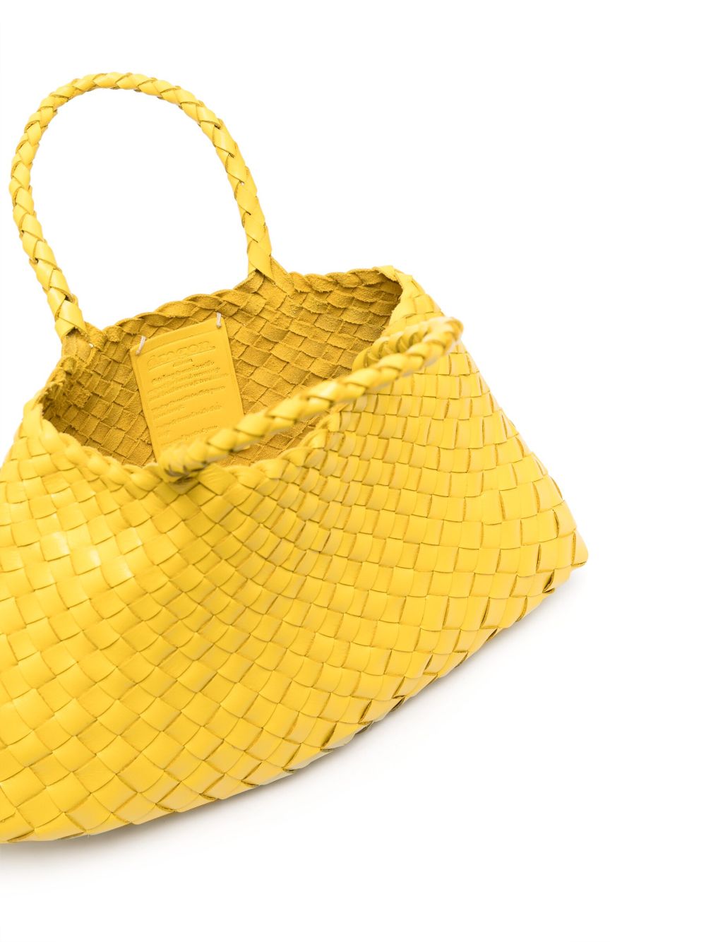 Shop Dragon Diffusion Woven Leather Tote Bag In Yellow