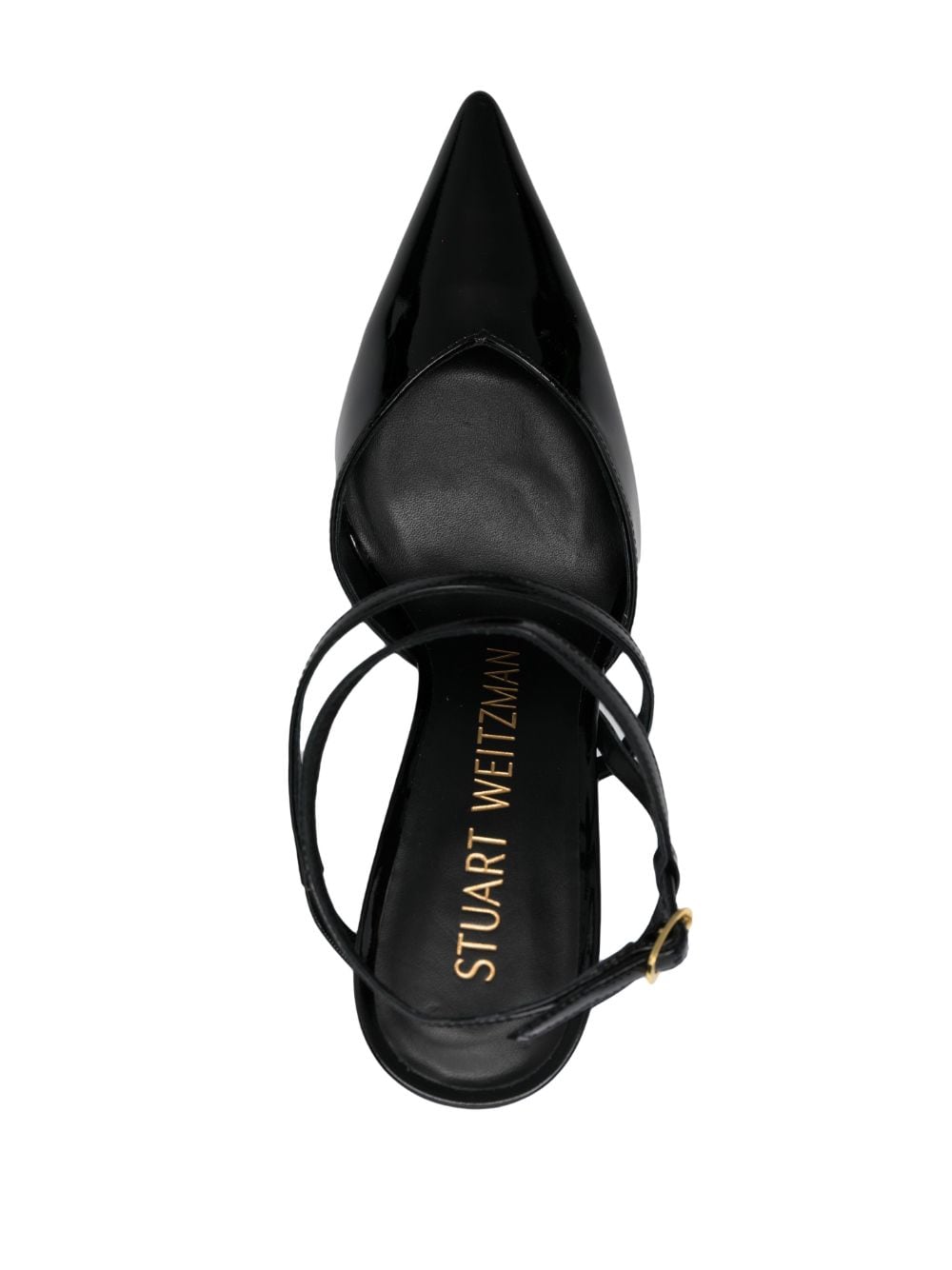 Shop Stuart Weitzman Strapeze 100mm Leather Pumps In Black