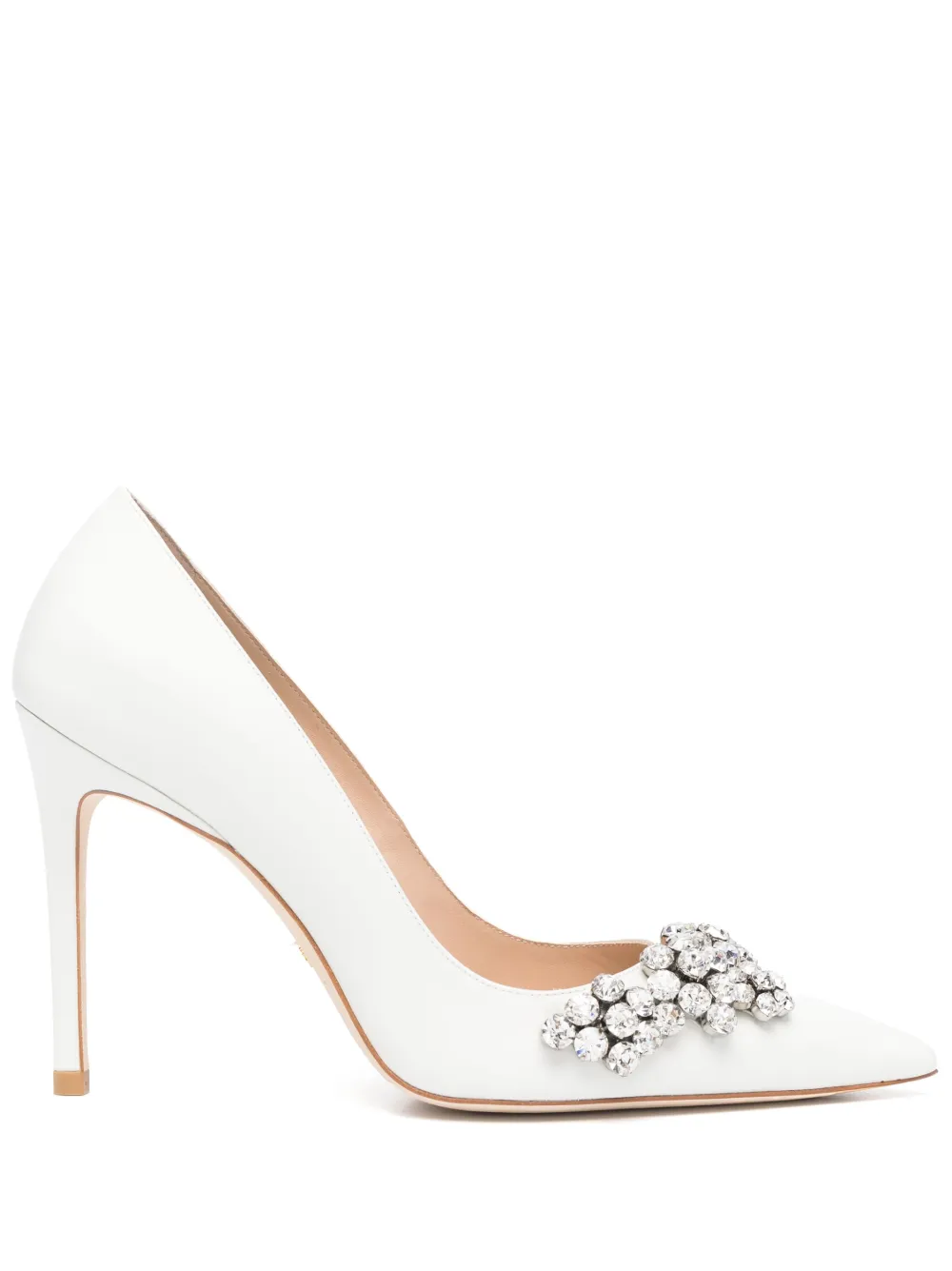 STUART WEITZMAN FLEUR CRYSTAL-EMBELLISHED 100MM PUMPS