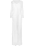 Max Mara rhinestone-mesh layered maxi dress - White
