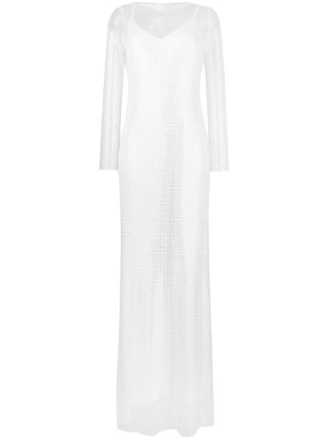 Max Mara rhinestone-mesh layered maxi dress