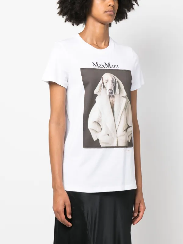【Max Mara】 LOGO COTTON T-SHIRT Max Mara logo-print cotton-jersey T-shirt | White | FARFETCH