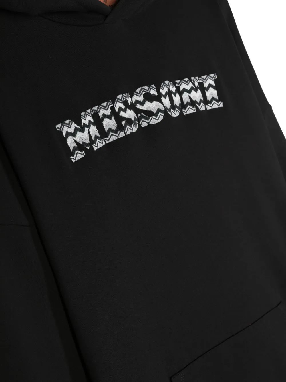 Missoni Logo-print Cotton Hoodie In Black