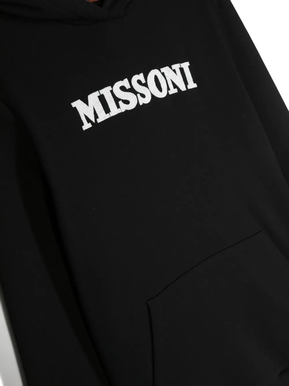 Shop Missoni Logo-embroidered Cotton-jersey Hoodie In Schwarz