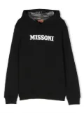 Missoni Kids logo-embroidered cotton-jersey hoodie - Black