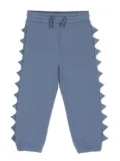 Stella McCartney Kids dinosaur-spike appliqué cotton track pants - Blue