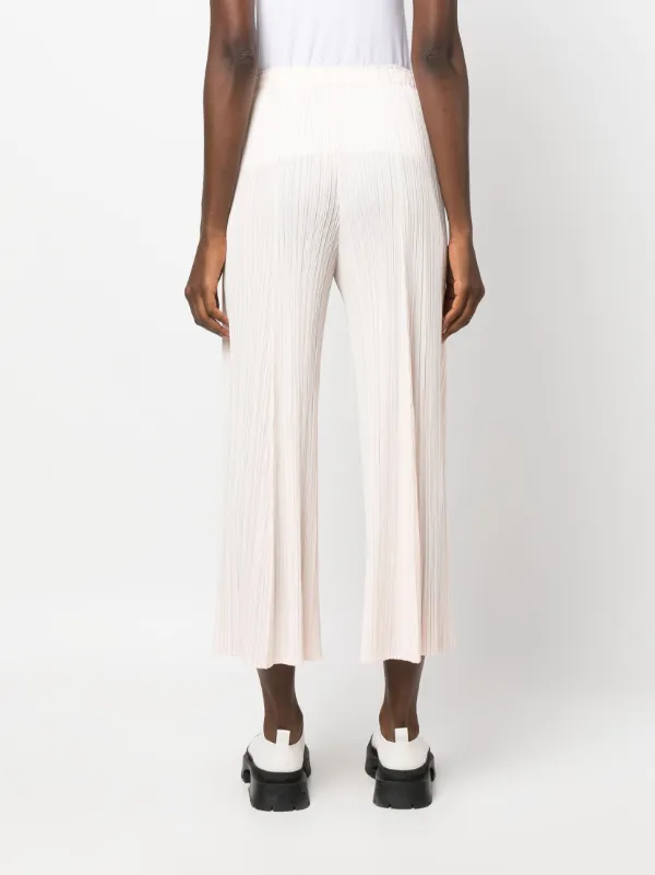 Pleats Please Issey Miyake Mellow Plissé Cropped Trousers | Pink 