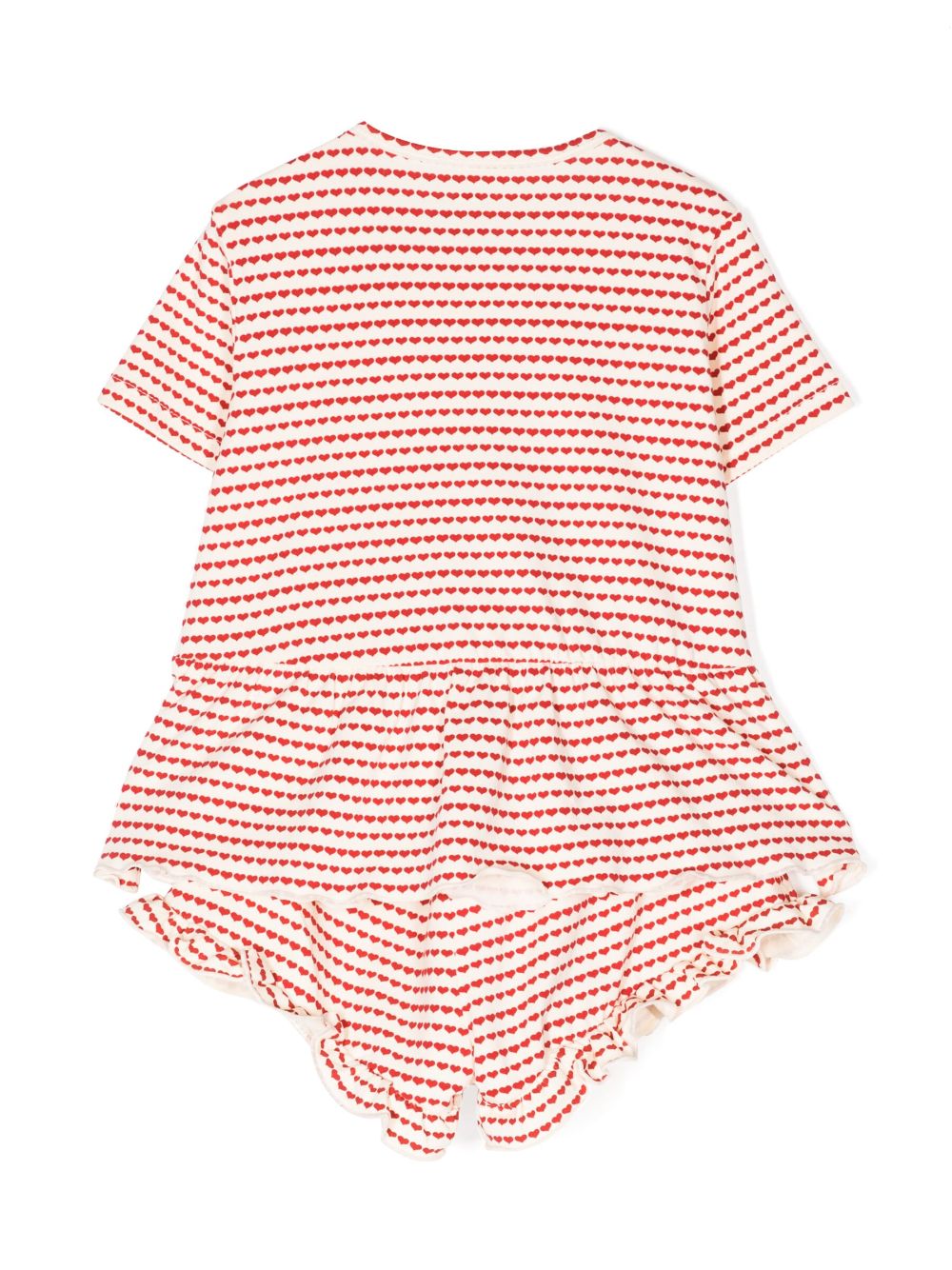 Konges Sløjd heart-print organic cotton shorts set - Rood