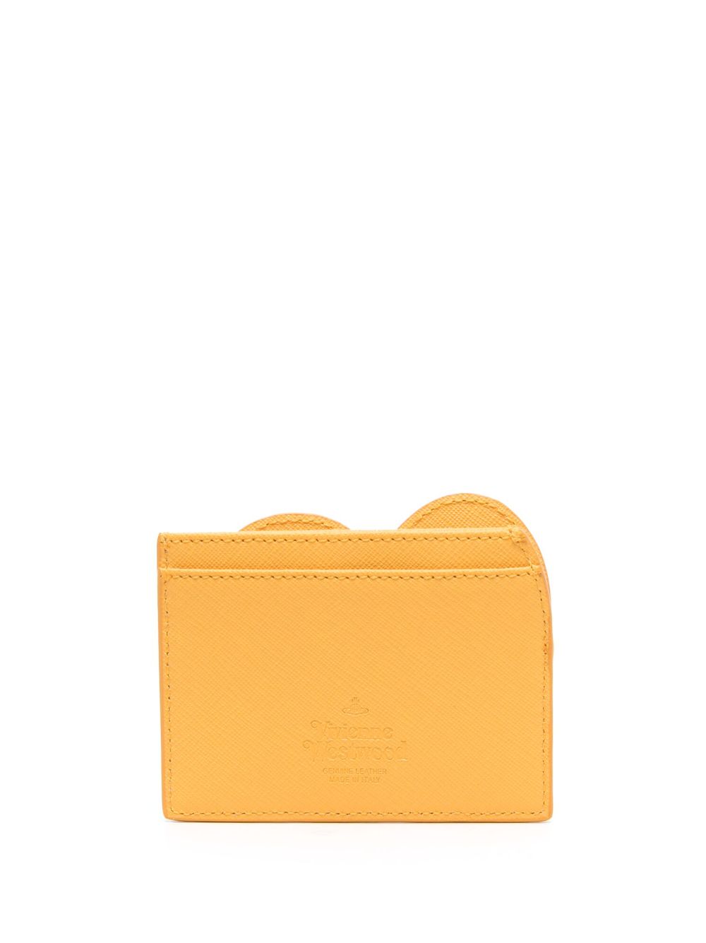 Vivienne Westwood Orb-plaque leather cardholder - Geel