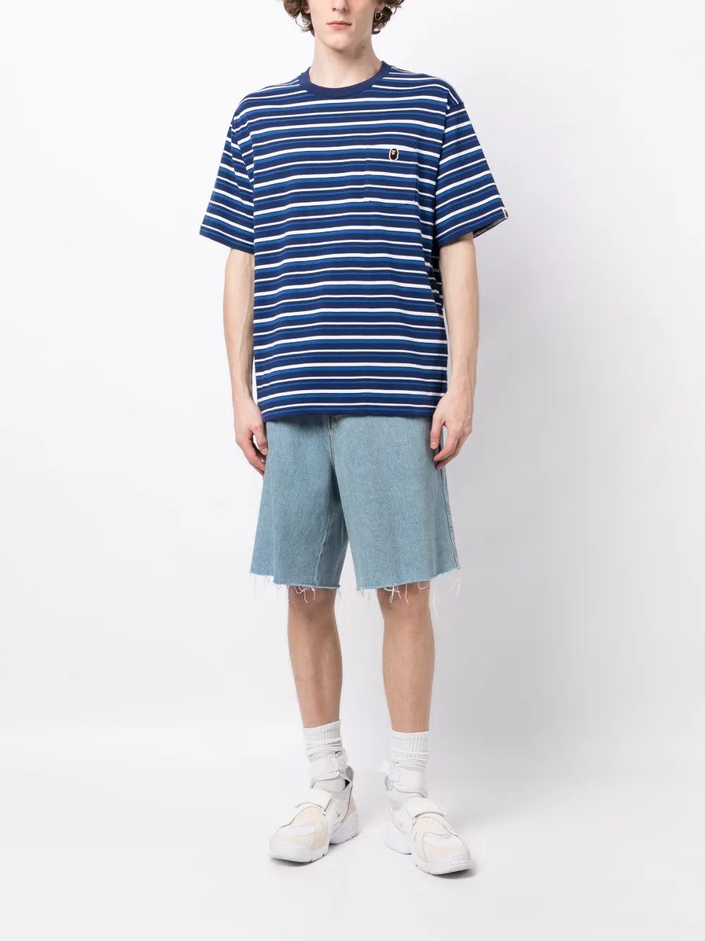 A BATHING APE® Gestreept T-shirt - Blauw