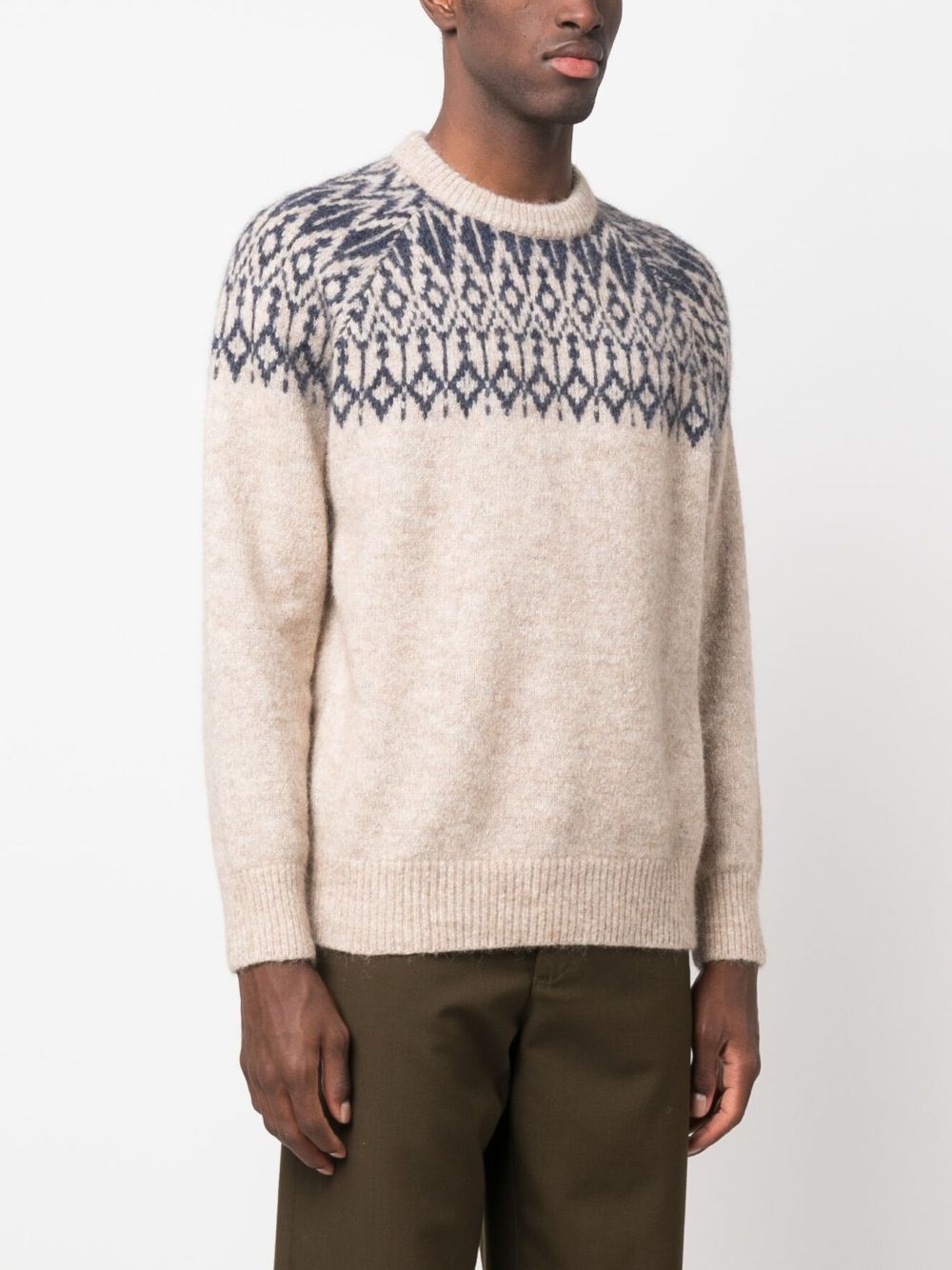 Brunello Cucinelli patterned-knit crew-neck jumper Men