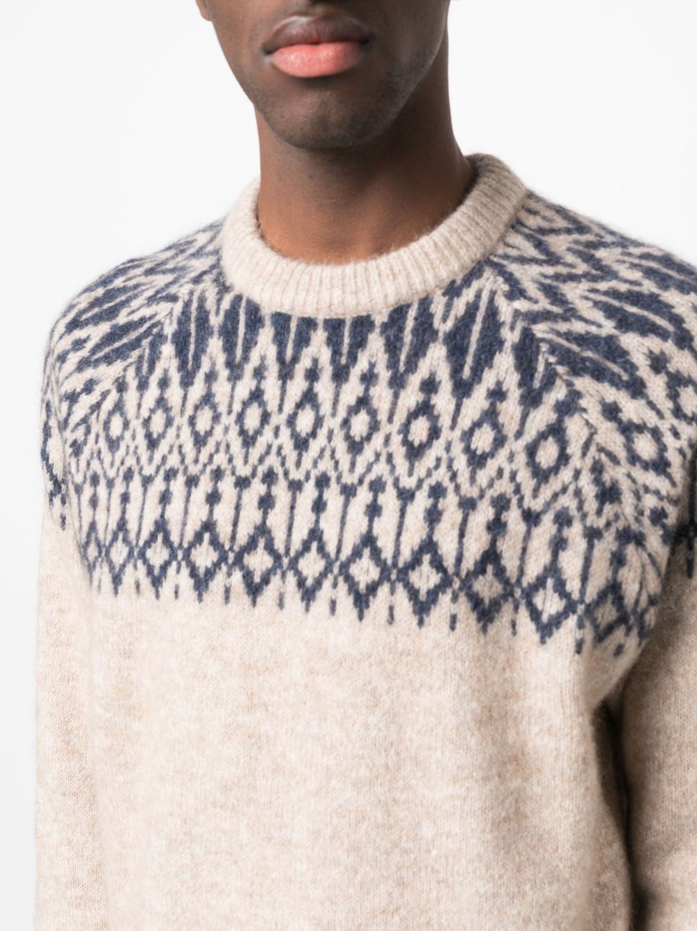 Brunello Cucinelli patterned-knit crew-neck jumper Men