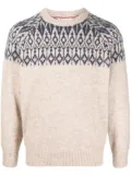 Brunello Cucinelli patterned-knit crew-neck jumper - Neutrals