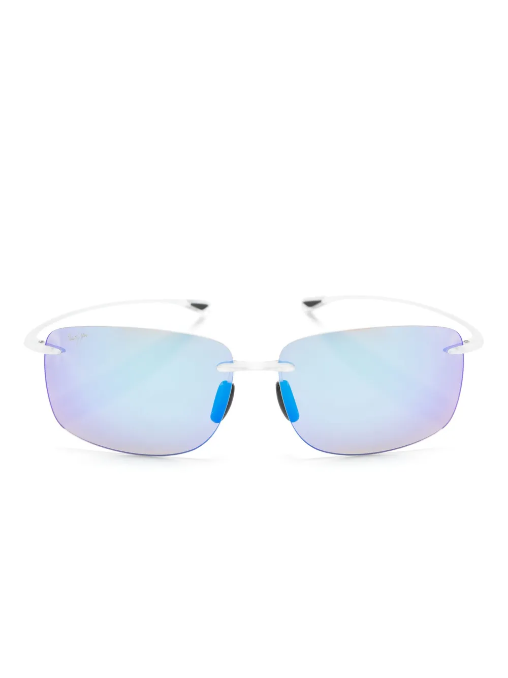 Maui Jim Hema Rectangle-frame Sunglasses In White