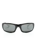 Maui Jim logo-print rectangle-frame sunglasses - Black