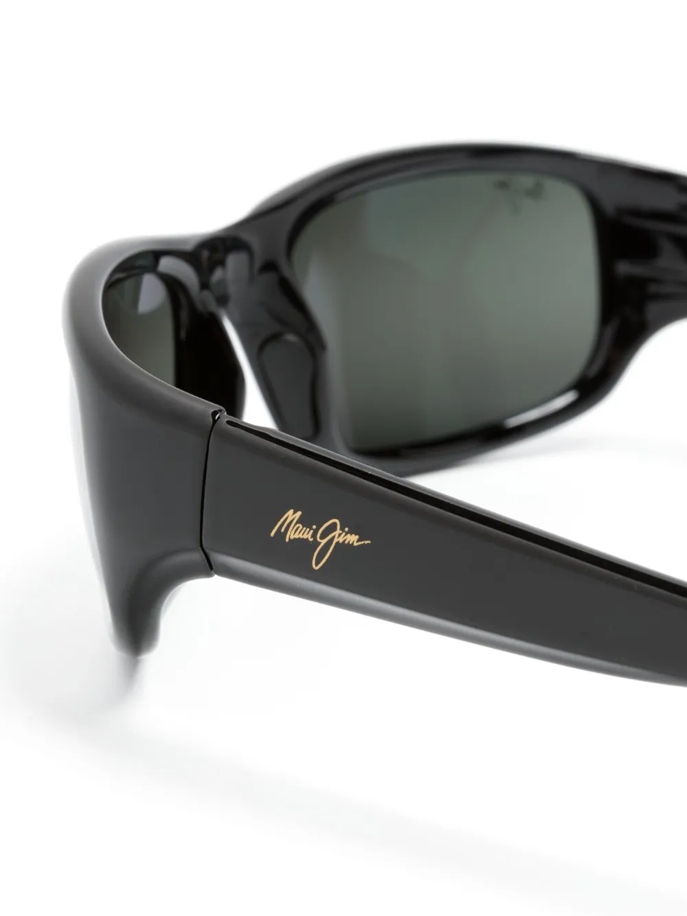  Maui Jim Logo-print Rectangle-frame Sunglasses - Black 