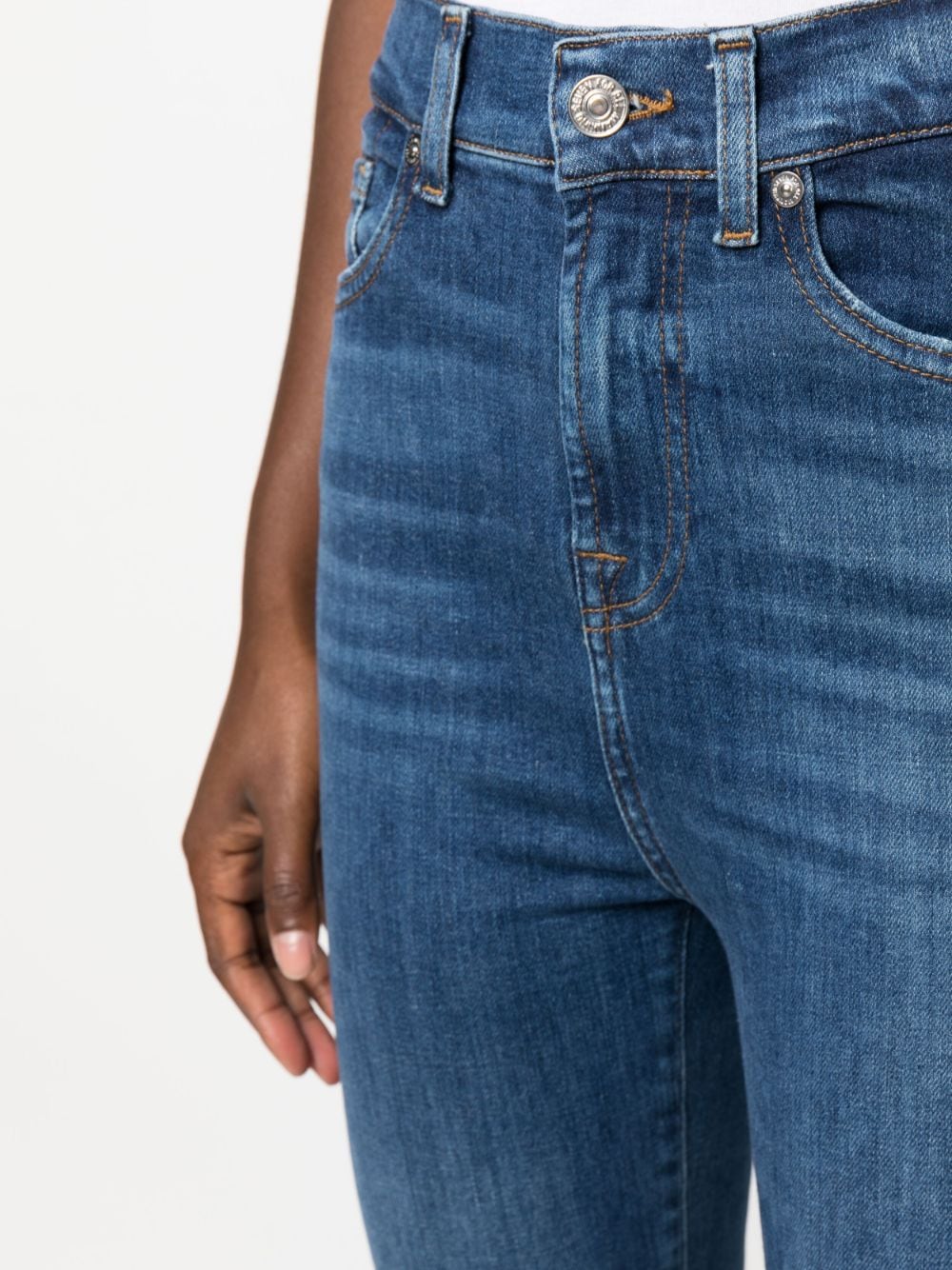 Shop 7 For All Mankind High-waisted Cropped Jeans In Blue