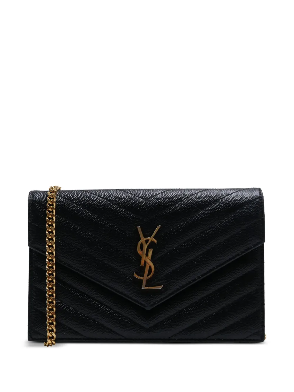 Pre-owned Saint Laurent 2022 Cassandree Envelope Bag In Black