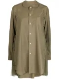 Comme Des Garçons Comme Des Garçons tulle-panel asymmetric shirt - Green