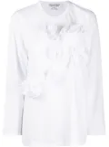 Comme Des Garçons Comme Des Garçons floral-appliqué long-sleeve T-shirt - White