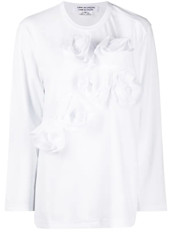 COMME DES GARCONS GIRL ホワイト Tシャツ チュール付き Comme Des Garçons Play heart-patch T-shirt | White | FARFETCH