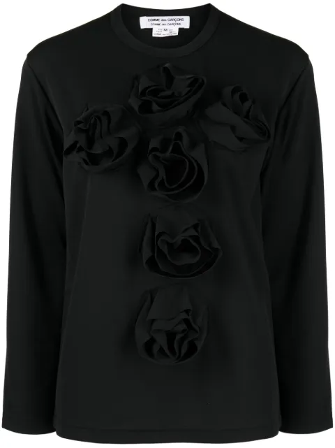 Comme Des Garçons Comme Des Garçons floral-appliqué piqué sweatshirt