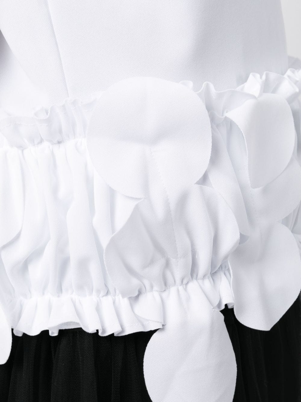 Shop Comme Des Garçons Comme Des Garçons Ruffled Appliqué-detailing Asymmetric T-shirt In White