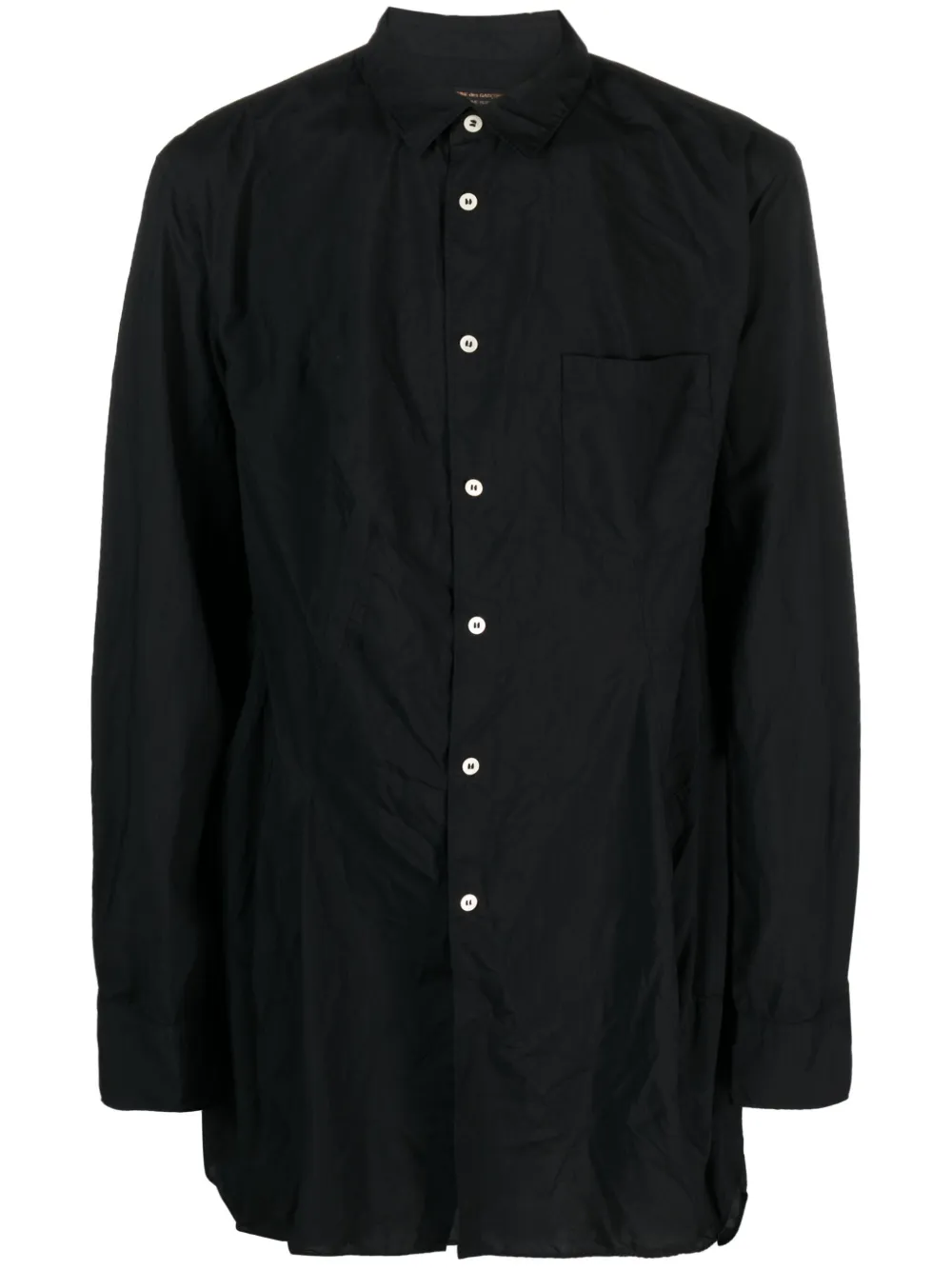 Comme Des Garçons Homme Deux Pleat-detail Pointed-collar Crinkled Shirt In Black