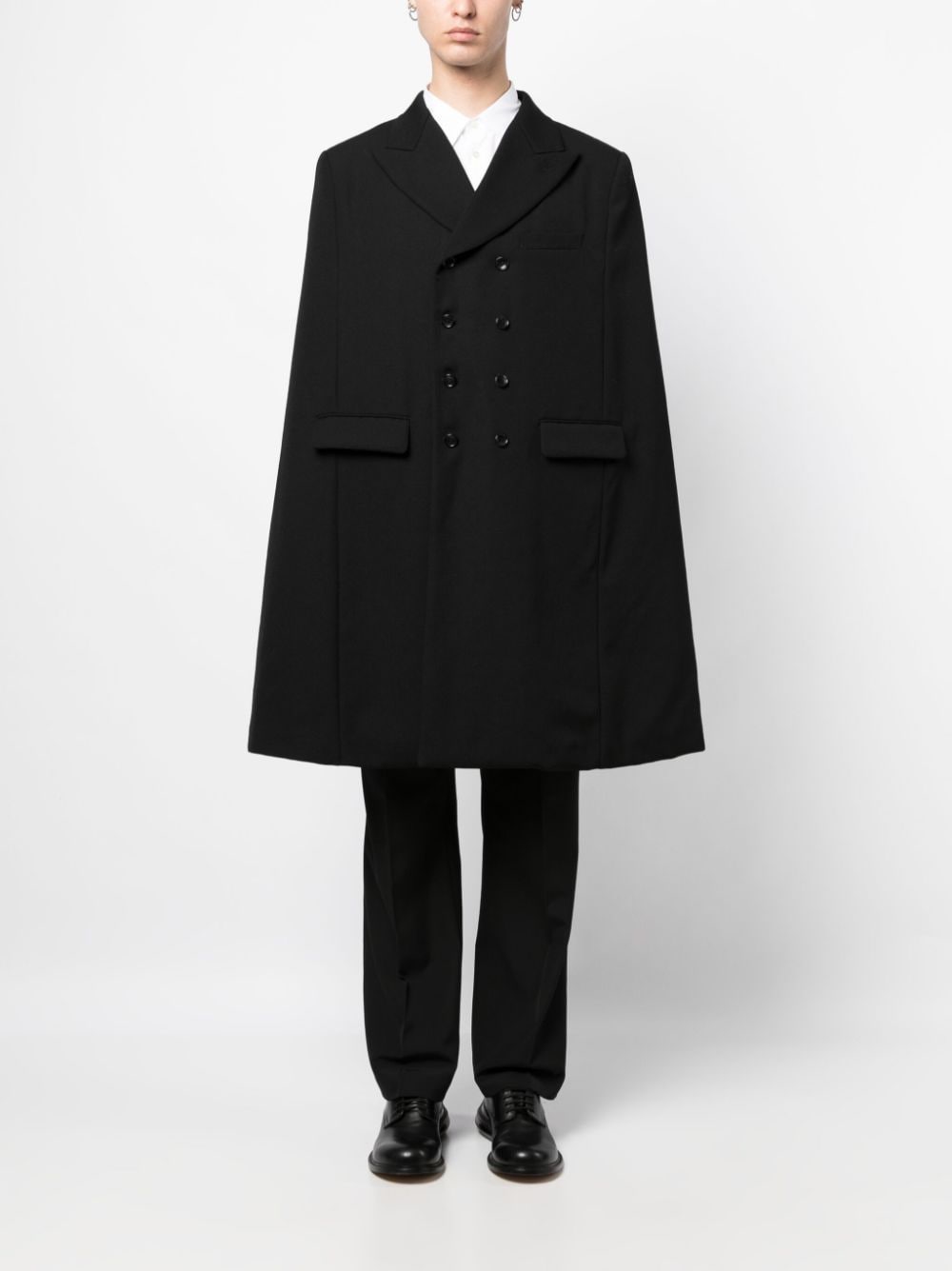 Comme Des Garçons Homme Plus peak-lapels double-breasted coat - Zwart