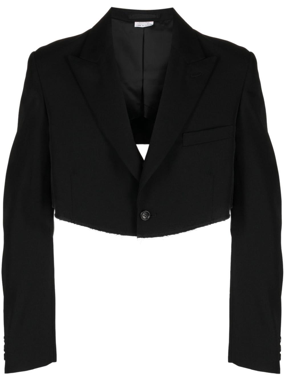 Shop Comme Des Garçons Homme Deux 3d-padded Cropped Blazer In Black