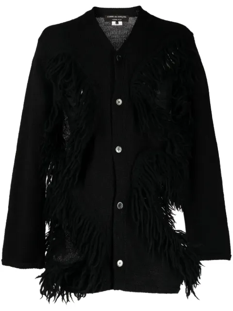 Comme des Garçons Homme Plus fringed cut-out wool cardigan