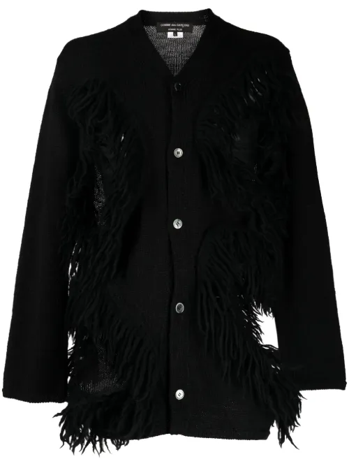 Cardigan en laine à franges - Comme des Garçons Homme Plus - Modalova