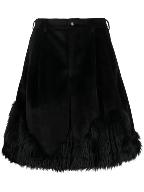 Comme des Garçons Homme Plus pleated faux-fur shorts