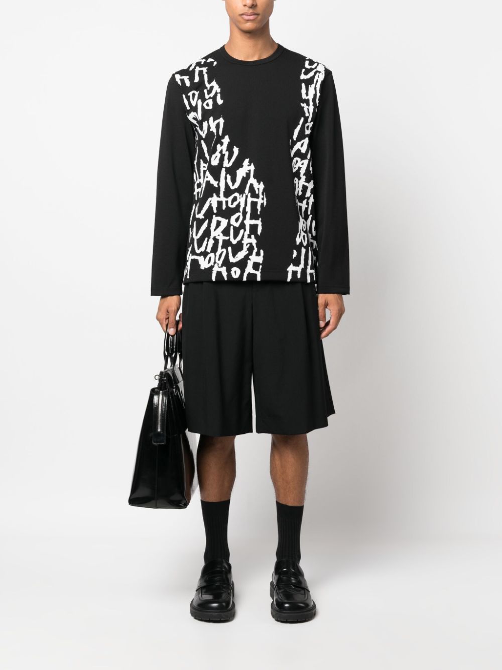 Comme Des Garçons Homme Plus Trui met print - Zwart