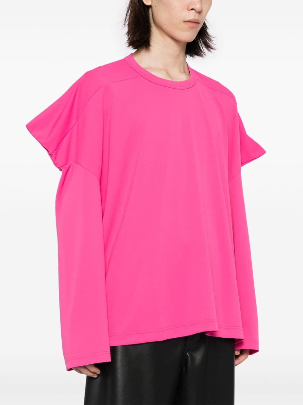 Comme des Garçons Homme Plus T-shirt met schoudervullingen Roze