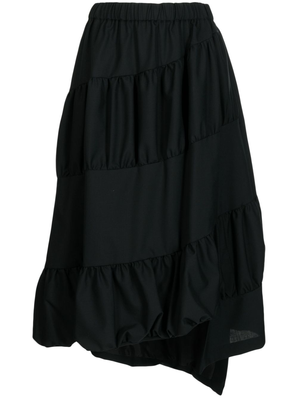 NOIR KEI NINOMIYA ASYMMETRIC WOOL MIDI SKIRT