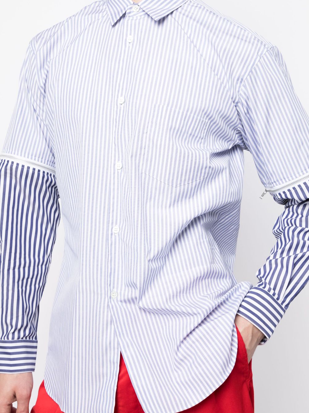 Comme Des Garcons Shirt striped panelled cotton shirt Men