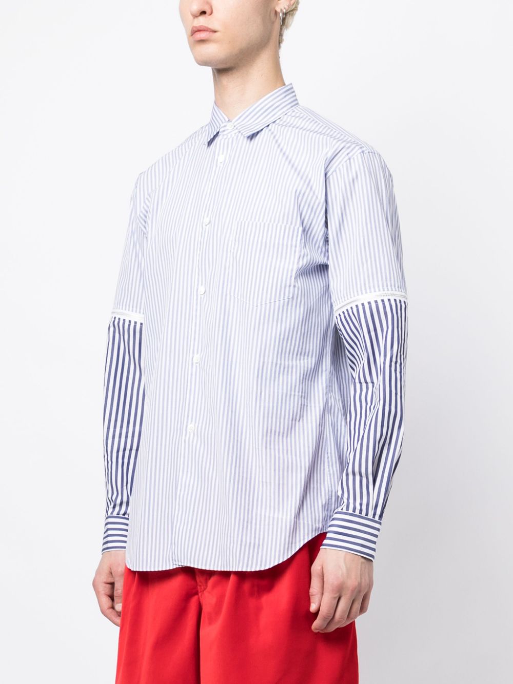 Comme Des Garcons Shirt striped panelled cotton shirt Men