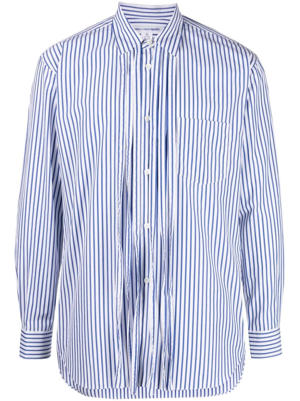 Comme Des Garçons Shirt Striped Cotton Shirt In Blue