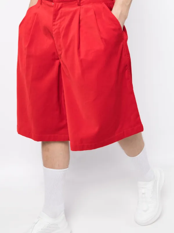 Mens red cotton shorts sale