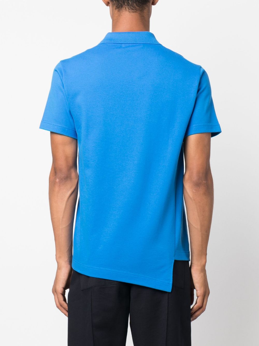 Shop Comme Des Garçons Shirt X Lacoste Asymmetric Cotton Polo Shirt In Blue