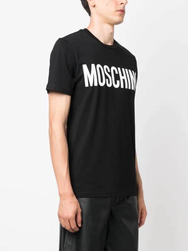 Moschino logo-print Organic Cotton T-shirt | Black | FARFETCH
